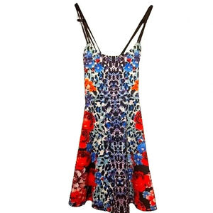 MINKPINK Statement Mixed Print Dress • Strappy Back • Size Small